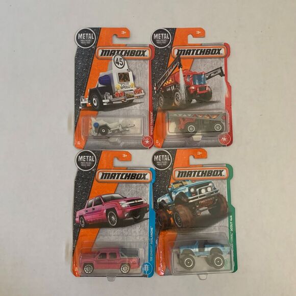 Matchbox Metal Cars Rain Maker, 02 Chevy, Speed Trapper, International Scout 4x4 - Picture 1 of 14